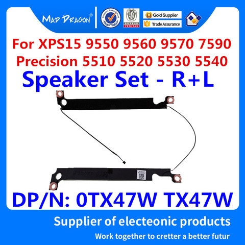 Nouveau jeu de haut-parleurs pour ordinateur portable, gauche droite, pour Dell XPS 15 9550 9560 9570 7590/précision 5510 5520 5530 M5510 0TX47W TX47W ► Photo 1/6