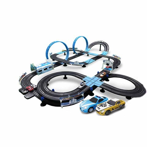 1:64 piste électrique Autorama Circuit voiture Double télécommande électrique jouet voiture Interactive piste de course jouets piste de course pour garçon ► Photo 1/6