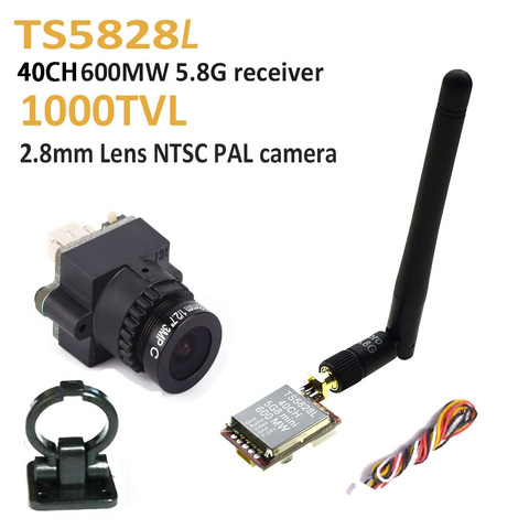 FPV Mini caméra vidéo numérique 1000TVL 1000 TVL ligne 2.8mm objectif et TS5828L Micro 5.8G 600mW 40CH émetteur pour RC qulticopter ► Photo 1/6