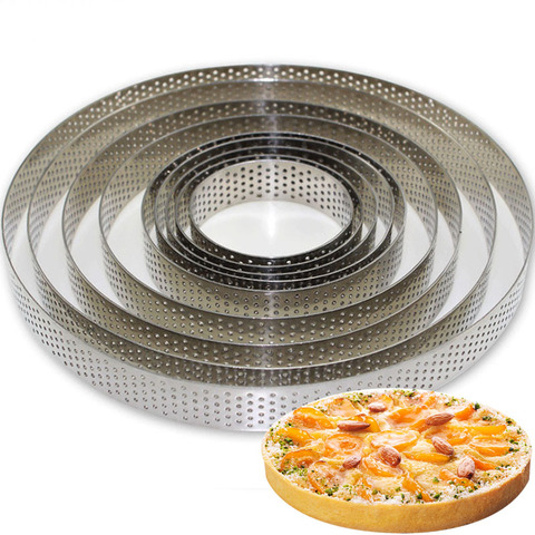 Rond en acier inoxydable gâteau moules Mousse gâteau tarte cercle moule Pizza Dessert bricolage décor moule tarte anneau cuisine cuisson outil ► Photo 1/6