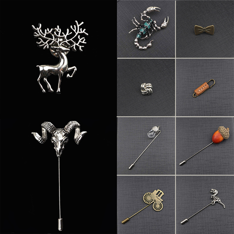 1PC pommes de Pin Scorpion cerf chèvre broche pour hommes et femmes exquis Bijoux mariage fête réunion Bijoux meilleur cadeau costume épinglette ► Photo 1/6