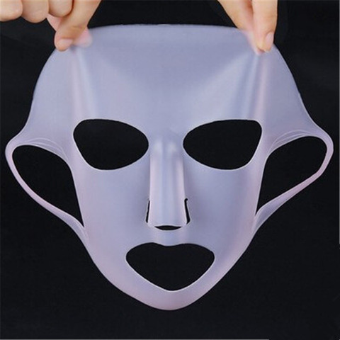 1PC réutilisable Silicone visage soins de la peau masque couverture pour feuille masque prévenir l'évaporation vapeur réutilisation imperméable rose/blanc outil de beauté ► Photo 1/3