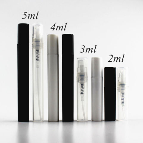 Pulvérisateur en plastique blanc/noir/clair, 10 pièces/lot, 2ml, 3ml, 4ml, 5ml, petit flacon pulvérisateur, Promotion, Test d'échantillon, atomiseur de parfum ► Photo 1/6