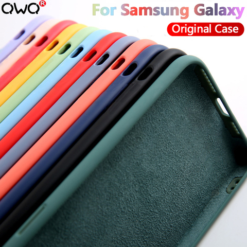 En Silicone d'origine Pour Samsung Galaxy S8 S9 S10 S20 S21 Plus Note 20 Ultra 10 9 8 A51 A50 A71 A70 A20 A30 A40 Couverture ► Photo 1/6