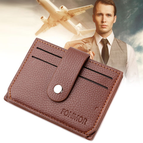 Hommes Mini PU cuir carte porte-sac sac à main ID crédit portefeuille porte-cartes XIN-Shipping ► Photo 1/6