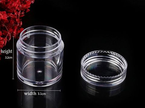 Boîte de rangement de bijoux en plastique transparent 10ML, petit conteneur rond, bocaux vides pour Nail Art, 5 pièces ► Photo 1/6