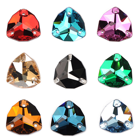 YANRUO 3272 gros Triangle toutes les couleurs coudre sur des pierres cristal de verre strass AAAAAA qualité pierres à coudre pour vêtements chaussures habillées ► Photo 1/6