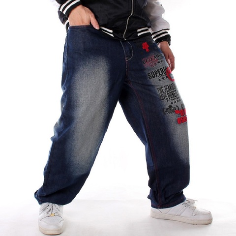 Jean Baggy ample pour hommes, pantalon en Denim, grande taille, style Hip Hop, disponible en 44 46 42 40, 2022 ► Photo 1/5