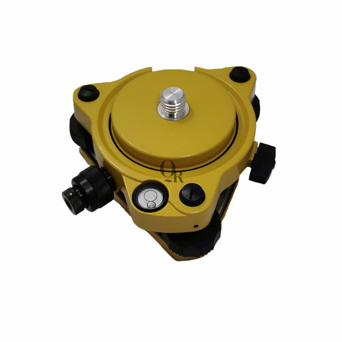 Tribrach jaune avec plumet optique et GPS, support adaptateur de Tribrach, vis rotative 5/8 