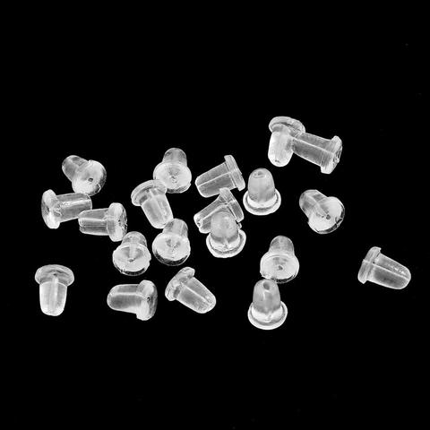 Bouchons de boucles d'oreilles en Silicone, bouchons arrière, ronds, bouchons arrière, bouchons, blocs, pièces de boucles d'oreilles pour bricolage, fabrication de bijoux, 200 pièces/lot ► Photo 1/6