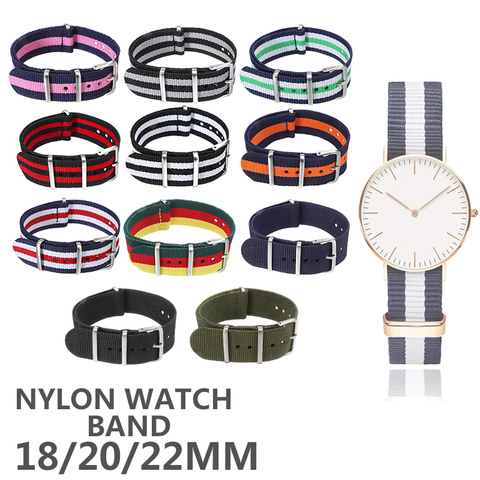 Bracelet de montre de luxe Original de mode 18mm 20mm 22mm en Nylon tissu alliage boucle bracelet bracelet bracelet de montre accessoires de montre ► Photo 1/6