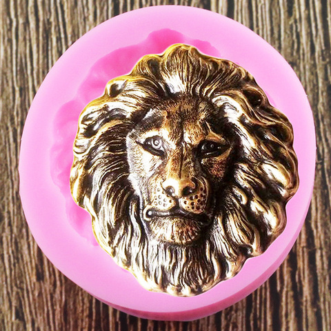 Moules 3D en Silicone tête de Lion, moules à Fondant, bonbons, chocolat, outils de décoration de gâteaux bricolage, moules de savon en argile polymère ► Photo 1/6