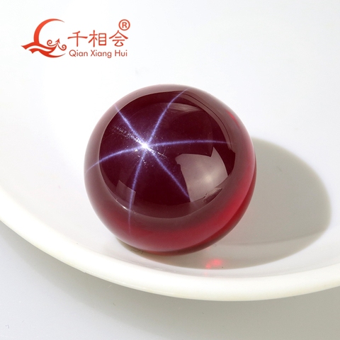 Étoile artificielle saphir rouge rubis couleur sphère forme/boule forme rouge couleur corindon sans trou ► Photo 1/6
