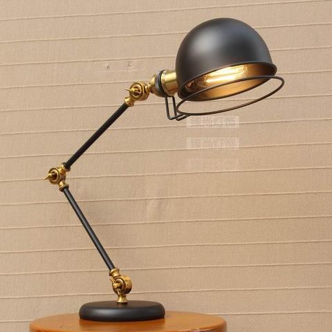 Rétro Table lumières américain culbuteur personnalité créative lampe noire chambre chevet chambre d'hôtel tablelamp pliant lumière FG342 ► Photo 1/5