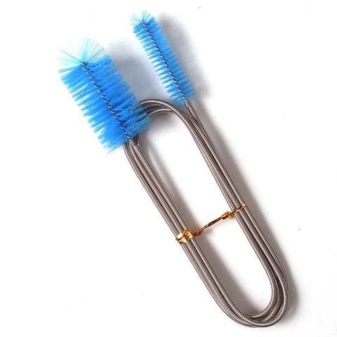 Brosse de nettoyage Flexible à Tube en acier inoxydable, simple, Double extrémité, pour Aquarium, filtre, pompe, tuyau, nettoyeur ► Photo 1/6