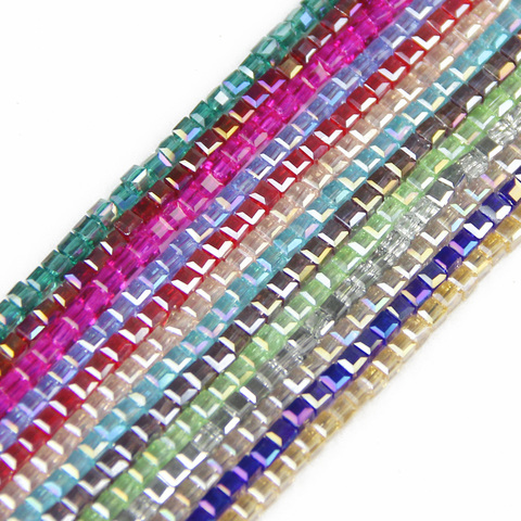 JHNBY-perles transparentes de forme carrée en cristal autrichien, boule carrée, 3mm, pour fabrication de bracelets, bijoux, bricolage, fourniture, 100 pièces ► Photo 1/3