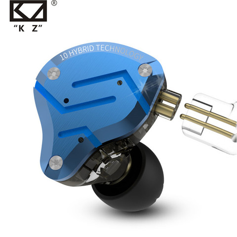 KZ ZS10 Pro bleu bruit annulation écouteurs métal casque 4BA + 1DD hybride 10 pilotes HIFI basse écouteurs dans les casques d'oreille ► Photo 1/6