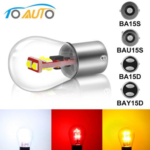 Ampoule de freinage pour voiture, 1 pièce, P21W 1156 BA15S BAU15S BA15D S35 6SMD puces 1157 BAY15D, feu de stationnement automatique, 12V Super lumineux ► Photo 1/6