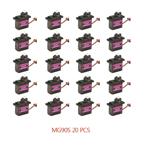 4/5/10/20 pièces MG90S engrenage métallique RC Micro Servo 13.4g moteur pour ZOHD Volantex avion pour RC hélicoptère voiture bateau modèle jouet contrôle ► Photo 1/6