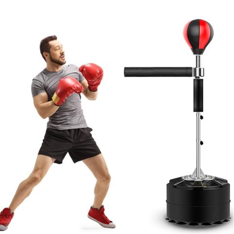 Punching Ball avec barre rotative pour l'entraînement sport et combat,balle de boxe professionnelle, haute qualité, hauteur réglable, ► Photo 1/6