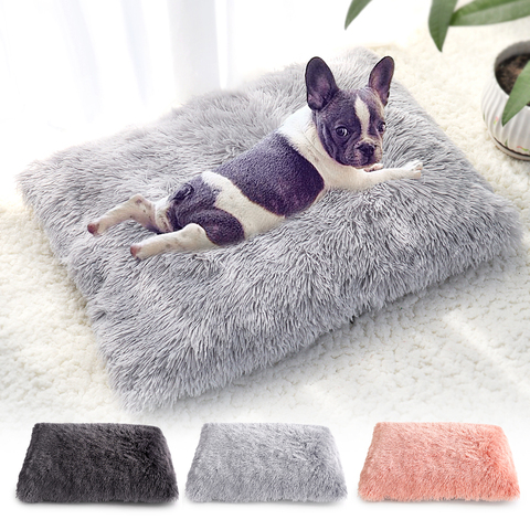 Longue peluche chien lit animal de compagnie coussin couverture doux polaire chat coussin chiot Chihuahua canapé tapis pour petits grands chiens ► Photo 1/6