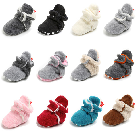 Hiver bébé garçon fille chaussettes chaussures bébé chaussons facile à porter crochet serré & boucle infantile nouveau-né marche peluches chaud mocassins Zapatos Bebe ► Photo 1/6