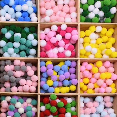 Boules de pompons multicolores 100 pièces | Assortiment de boules pour bricolage, décorations d'artisanat créatif, Pompones douces, fournitures de couture en peluche Furball ► Photo 1/6