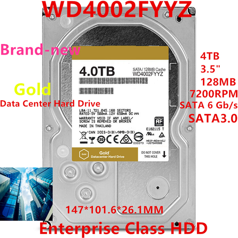 WD – disque dur interne HDD de 3.5 pouces, 128 mo/s, 7200RPM, 4 to, SATA, pour classe entreprise, nouveau ► Photo 1/6