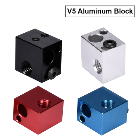 Bloc chauffant en aluminium V5 pour imprimante 3D, pièces pour chaussettes en Silicone, pièces pour imprimante 3D, pièces VS E3D V6, j-head Hotend Bowden, extrudeuse ► Photo 1/6