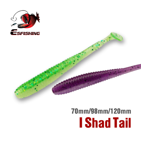 KESFISHIN I Shad Tail leurres de pêche appâts souples 70mm 100mm 120mm appâts de pêche printemps chargeur Pesca appâts en silicone Isca Artificias ► Photo 1/6