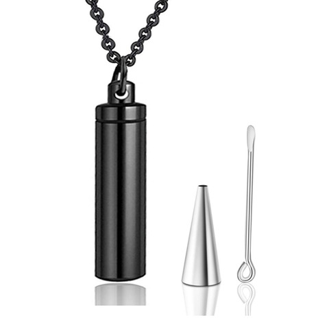 Porte-collier en acier inoxydable, 3 couleurs, cylindre de cendres, pendentif d'urne, collier souvenir commémoratif, bijoux, livraison directe ► Photo 1/5