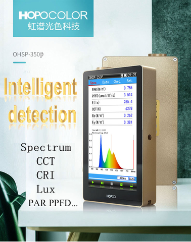 Spectromètre pour mesure, appareil avec testeur aussi, type CCT, CRI, Par PPFD, 350-800nm, OHSP350P ► Photo 1/6