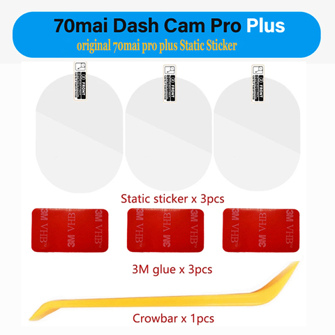 Pour original 70mai Dash Cam Pro plus Dash Cam Smart 3M Film et autocollants statiques, pour 70mai Pro plus voiture DVR 3M support de film 3 pièces ► Photo 1/6