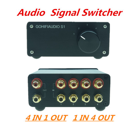 4 (1) en 1 (4) sortie RCA signal audio connecteur sélecteur Source HIFI entrée câble commutateur commutateur schalter répartiteur boîte (noir) ► Photo 1/6