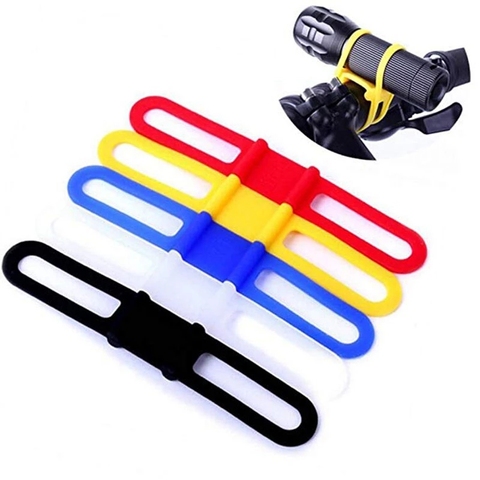 Vtt vélo vélo vélo Silicone bande Flash lumière lampe de poche téléphone sangle cravate ruban support de montage ► Photo 1/6