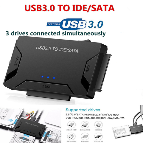 USB3.0 vers SATA/IDE HDD convertisseur de disque dur 2.5/3.5 pouces support pour disque dur externe boîtier 5 GBPS haute vitesse US/EU/UK Plug ► Photo 1/6