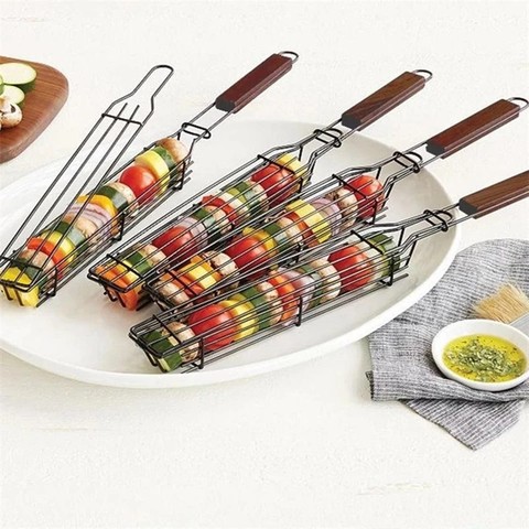 OLOEY – panier de Barbecue Portable, antiadhésif, en acier inoxydable, maille pour viande, Hamburger ► Photo 1/6