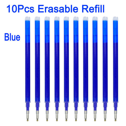 DELVTCH-recharges de stylo effaçable, 10 pièces/ensemble, 0.5mm, recharges de stylo magique, stylo Gel de bureau, bleu, outils de papeterie ► Photo 1/6