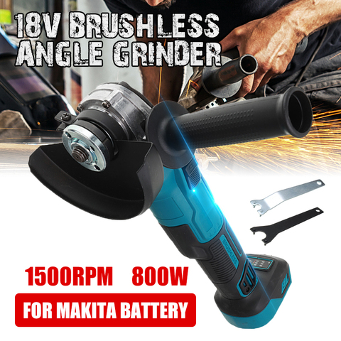 Outils électriques rechargeables de Machine de meulage de polissage sans fil électrique de meuleuse d'angle d'impact sans brosse de 18V 800W pour la batterie de Makita ► Photo 1/6