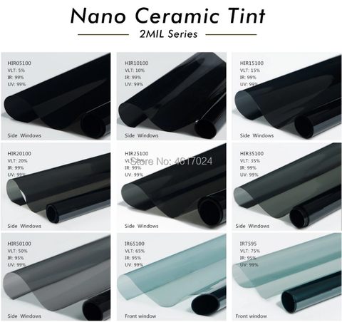 Film solaire pour vitres de voiture, haute qualité, résistant à la chaleur, IR100 % nano céramique, 50cm x 300cm ► Photo 1/5