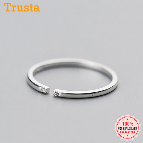 Trustdavis-anneaux d'ouverture CZ pour femmes, en argent Sterling 925, bijoux fins S925, bijoux DA1549 ► Photo 1/5