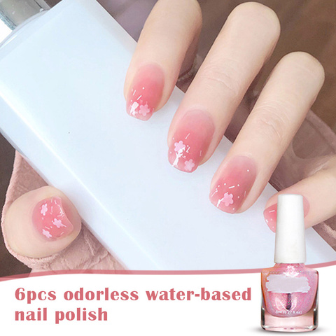 Vernis à ongles Non toxique de haute qualité facile à décoller et à séchage rapide vernis à ongles à base d'eau pour femmes adolescents enfants ► Photo 1/6
