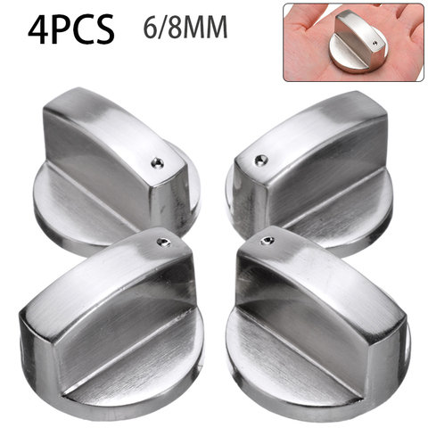 4 pièces 6mm/8mm poêles cuisinière boutons four bouton argent cuisinière à gaz boutons de commande adaptateurs four rotatif commutateur pièces de cuisson ► Photo 1/6