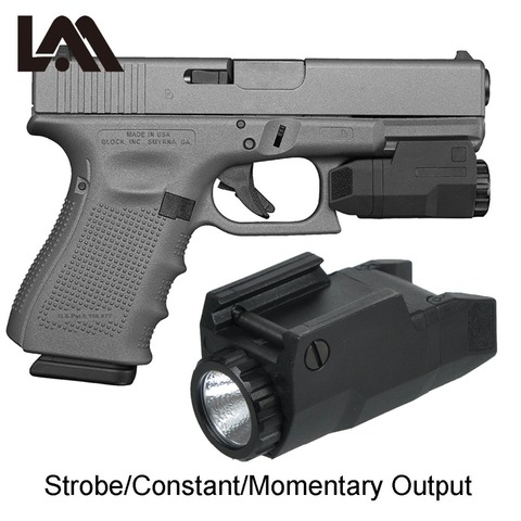 LAMBUL-pistolet à lampe tactique, lampe LED compacte APL, constante/momentanée/stroboscope, lumière blanche, compatible avec le Rail de 17, 19, 21 Glock de 20mm ► Photo 1/6