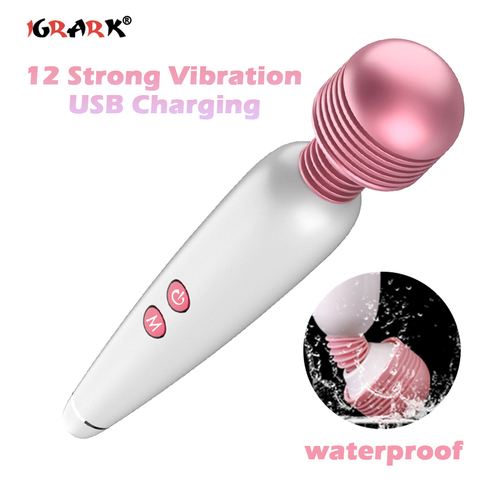 19X3.5cm 6 vitesses USB chargé vibrateurs pour femmes g-spot masseur jouets sexuels femmes Clitoris stimuler les produits pour adultes couvre-chef ► Photo 1/6