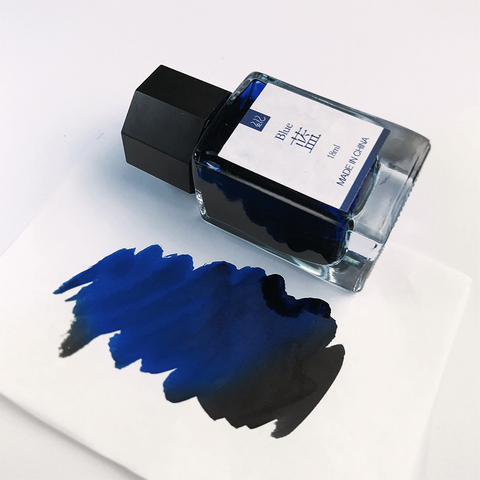 Encre pour fontaine en verre, sans carbone, 18ml, noir, bleu, rouge, bleu foncé, pour stylo en verre, fournitures d'encre, stylos à trempette ► Photo 1/5