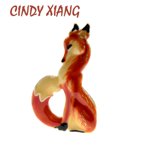 CINDY XIANG émail renard broches pour femmes vif Animal broche hiver Design mode bijoux 4 couleurs disponibles nouveau Design bon cadeau ► Photo 1/6