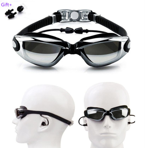 Lunettes de natation pour hommes et femmes, Anti-buée, UV HD, Natacion Hombre, en Silicone, réglables, pour plongée en piscine ► Photo 1/6