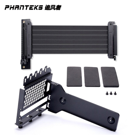 PHANTEKS Anti-interférence GPU ligne d'extension ordinateur PCI-E X16 verticalement VGA carte ensemble de support costume 7 fente, PH-VGPUKT_02 ► Photo 1/6