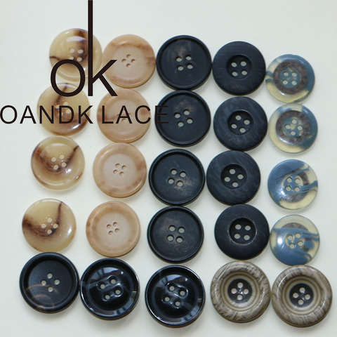 Boutons ronds en résine plastique 4 trous, 15mm 18mm 20mm 23mm 25mm 28mm 30mm, boutons ronds noir et blanc pour couture pour couture, Scrapbooking, bricolage ► Photo 1/6